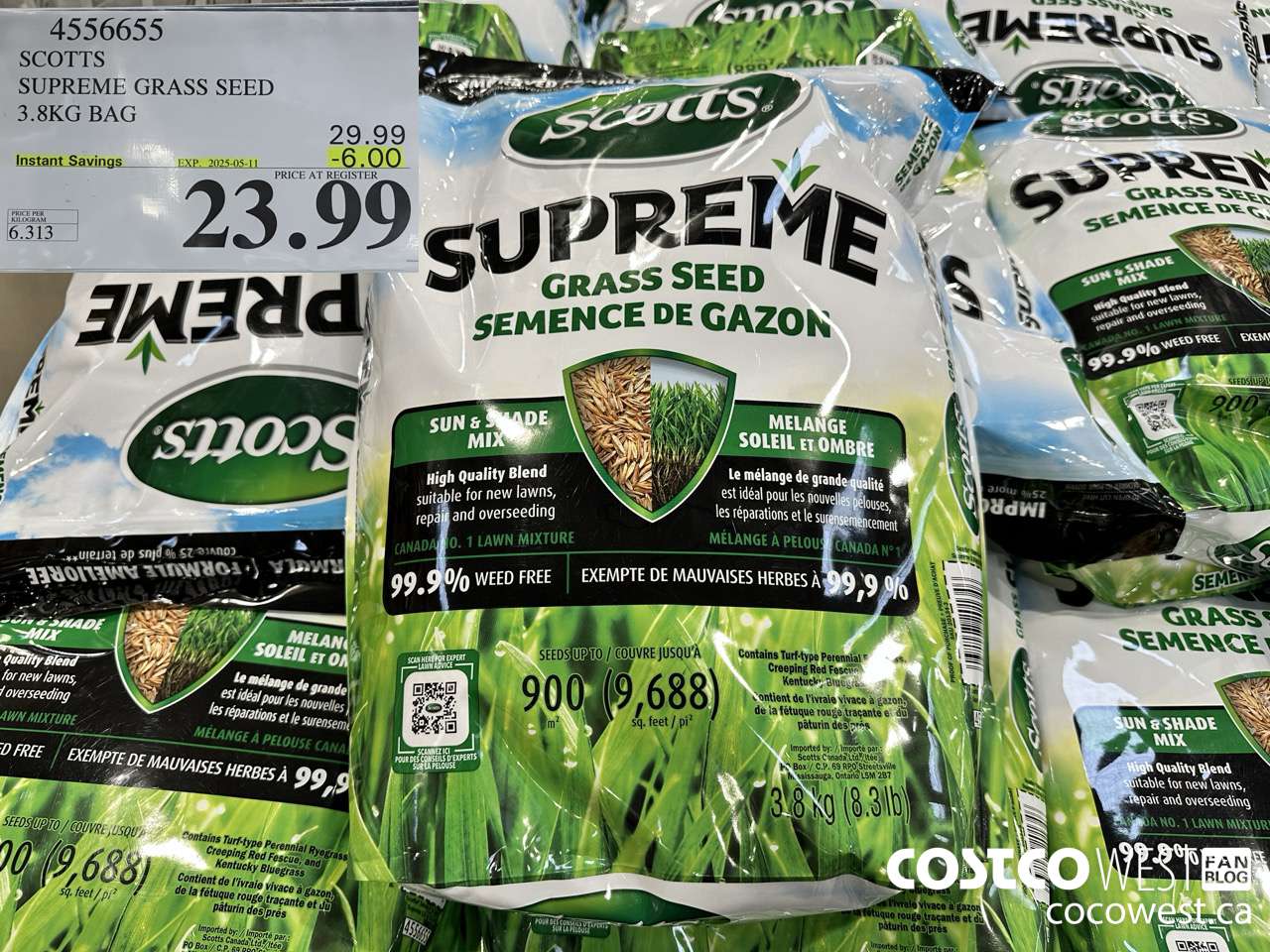 4556655 SCOTTS SUPREME GRASS SEED 3.8KG BAG ($6.00 INSTANT SAVINGS EXPIRES ON 2025-05-11) $23.99