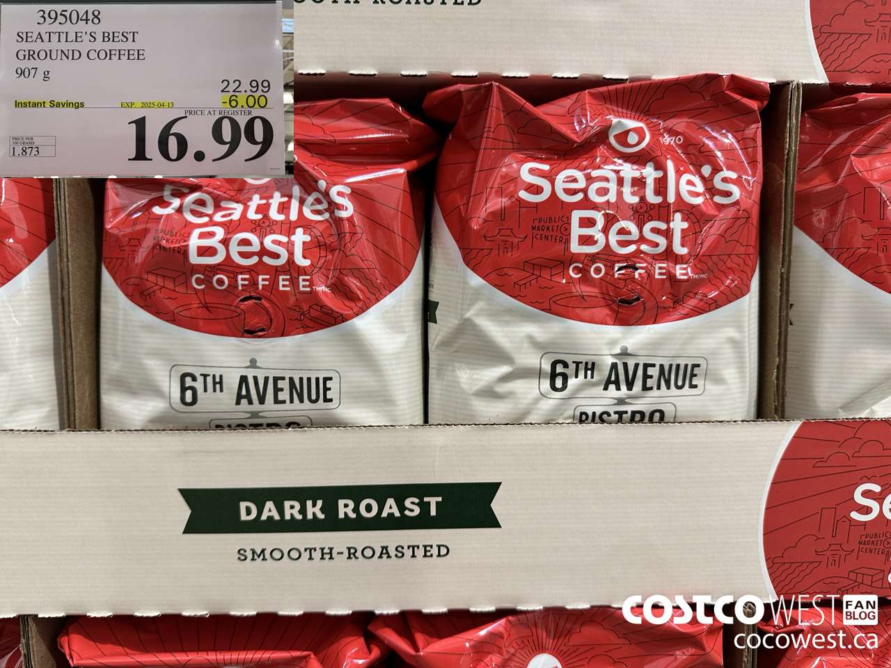 395048 SEATTLE'S BEST GROUND COFFEE 907 G ($6.00 INSTANT SAVINGS EXPIRES ON 2025-04-13) $16.99