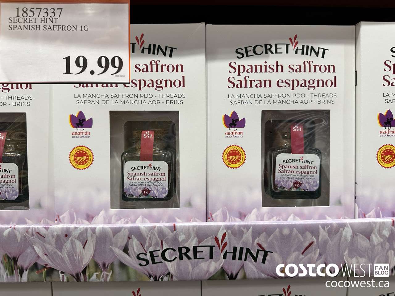 1857337 SECRET HINT SPANISH SAFFRON 1G $19.99