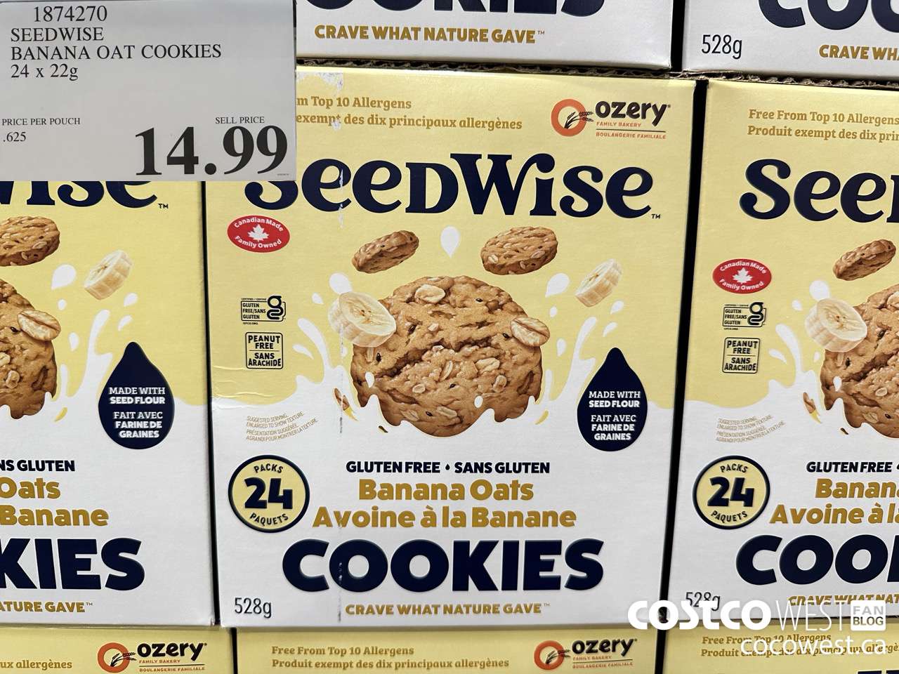 1874270 SEEDWISE BANANA OAT COOKIES 24 X 22G $14.99