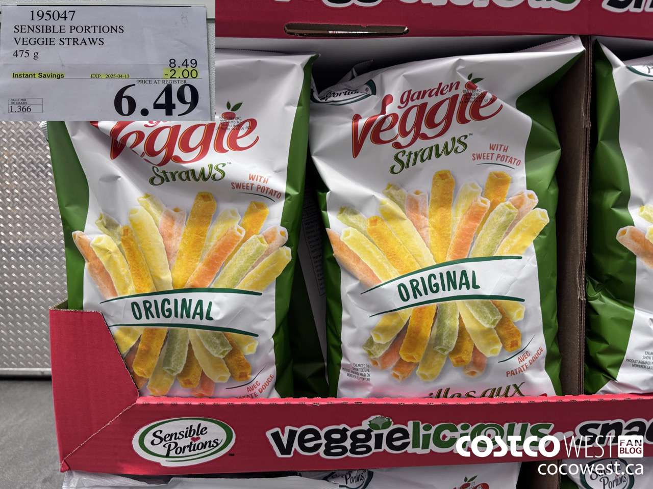 195047 SENSIBLE PORTIONS VEGGIE STRAWS 475 g ($2.00 INSTANT SAVINGS EXPIRES ON 2025-04-13) $6.49