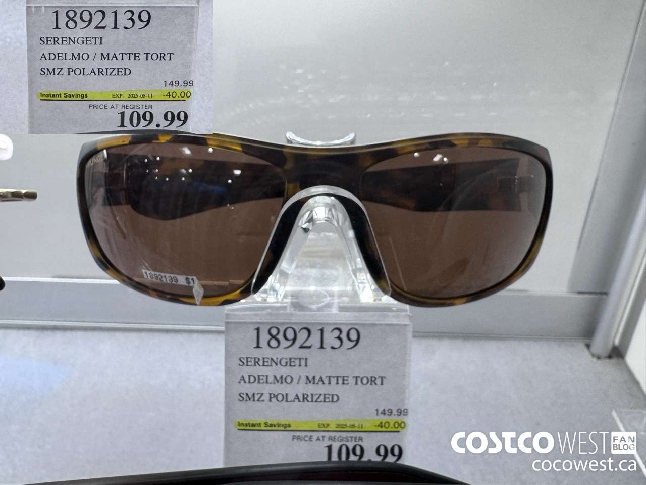 1892139 SERENGETI ADELMO / MATTE TORT SMZ POLARIZED ($40.00 INSTANT SAVINGS EXPIRES ON 2025-05-11) $109.99