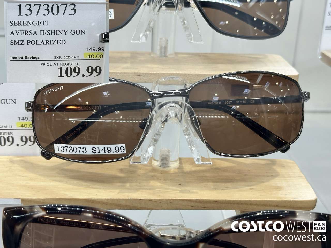 1373073 SERENGETI AVERSA II/SHINY GUN SMZ POLARIZED ($40.00 INSTANT SAVINGS EXPIRES ON 2025-05-11) $109.99