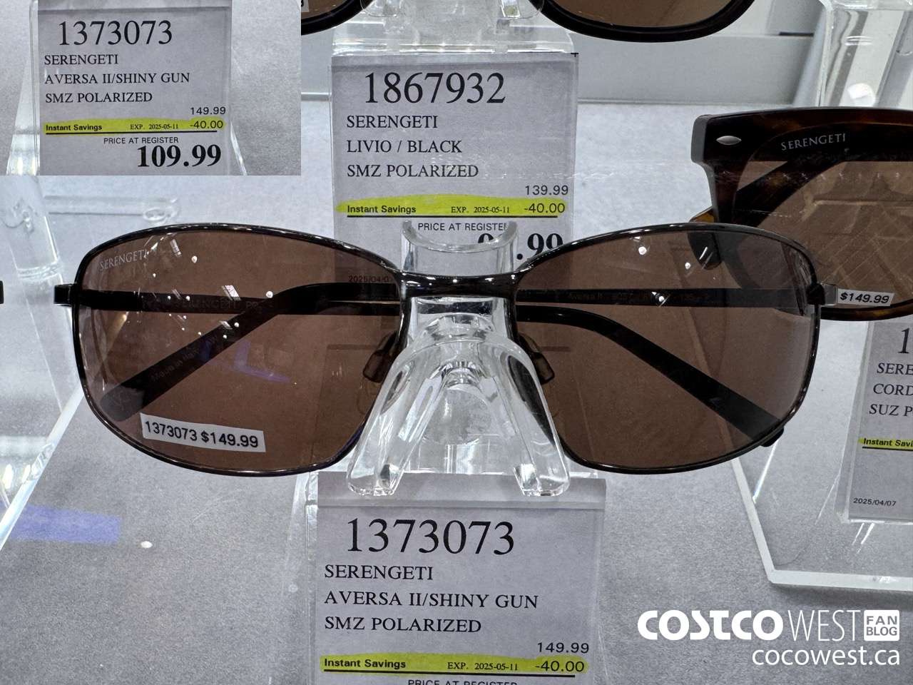 1373073 SERENGETI AVERSA II/SHINY GUN SMZ POLARIZED ($40.00 INSTANT SAVINGS EXPIRES ON 2025-05-11) $109.99