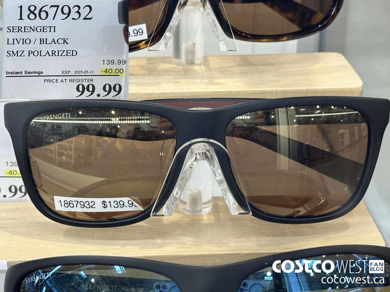 1867932 SERENGETI LIVIO/BLACK SMZ POLARIZED ($40.00 INSTANT SAVINGS EXPIRES ON 2025-05-11) $99.99