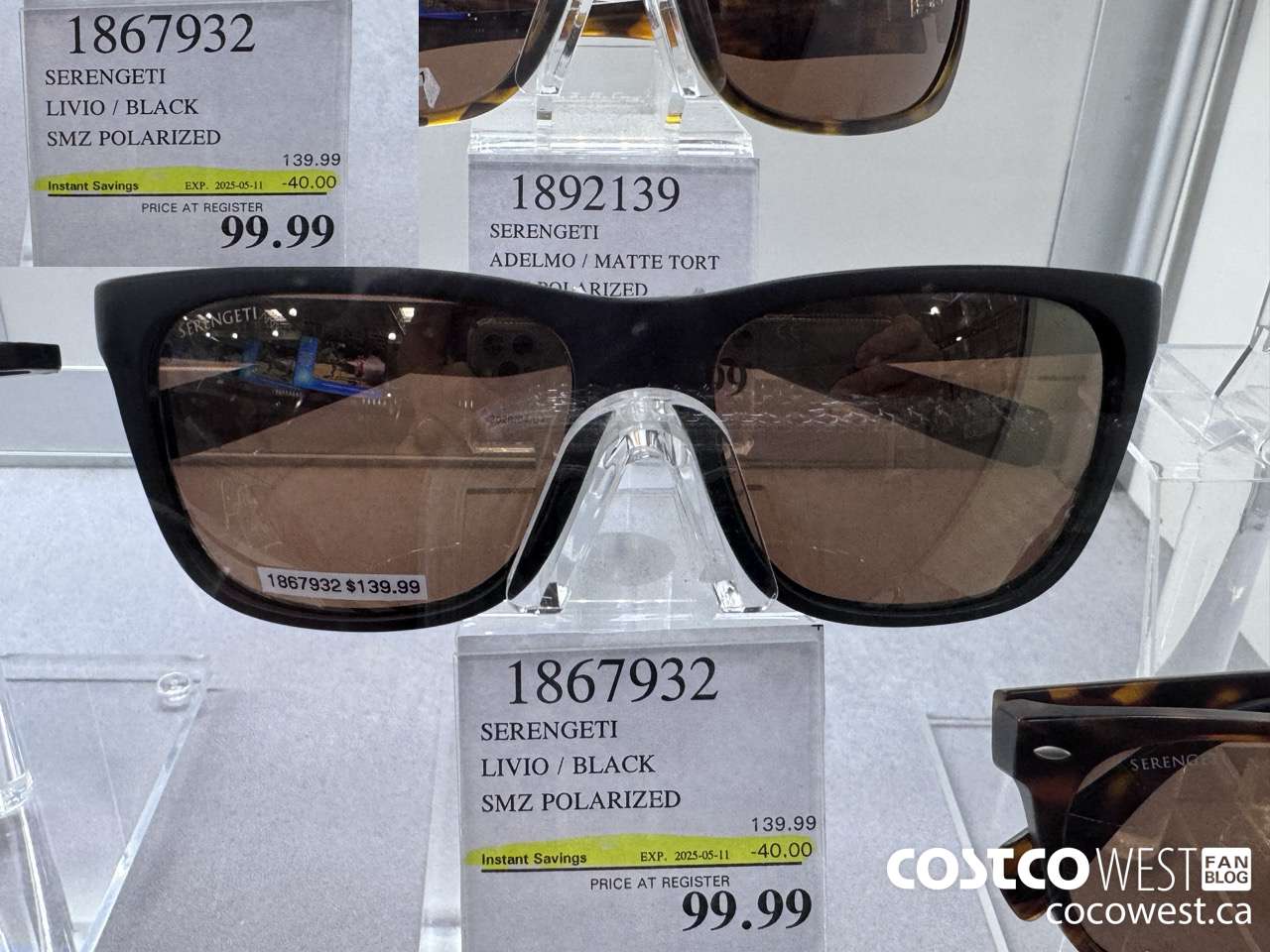 1867932 SERENGETI LIVIO/BLACK SMZ POLARIZED ($40.00 INSTANT SAVINGS EXPIRES ON 2025-05-11) $99.99