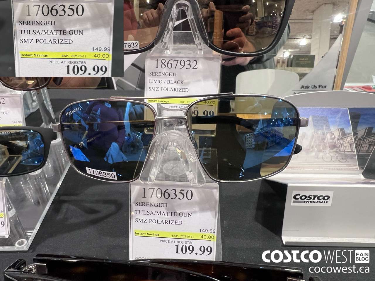 1706350 SERENGETI TULSA/MATTE GUN SMZ POLARIZED ($40.00 INSTANT SAVINGS EXPIRES ON 2025-05-11) $109.99