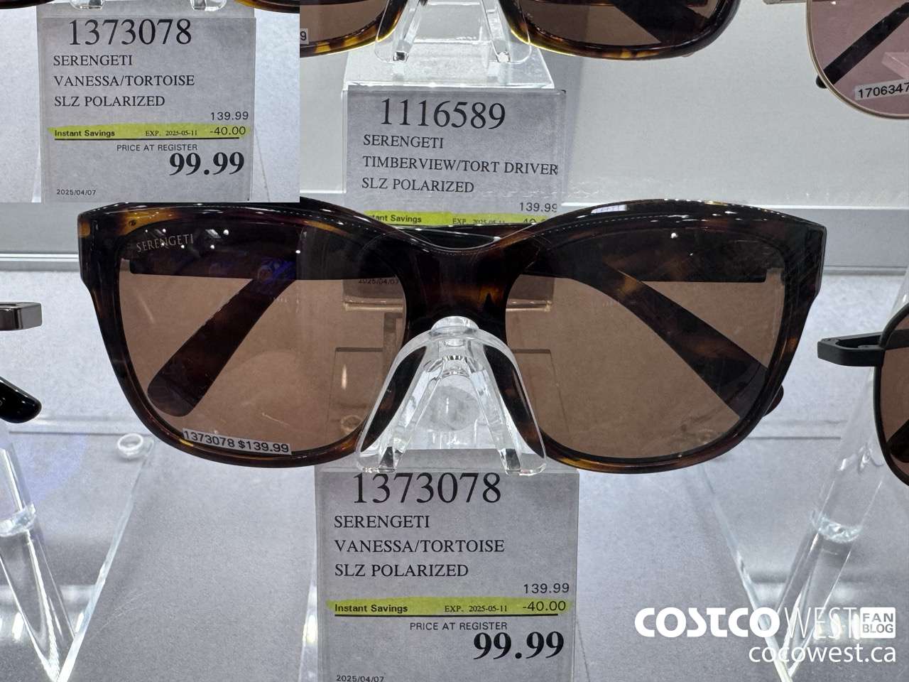 1373078 SERENGETI VANESSA/ TORTOISE SLZ POLARIZED ($40.00 INSTANT SAVINGS EXPIRES ON 2025-05-11) $99.99