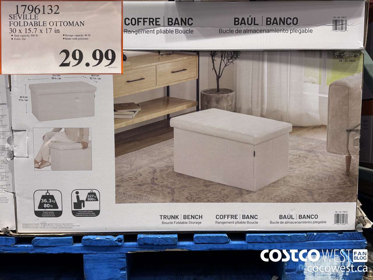 1796132 SEVILLE FOLDABLE OTTOMAN 30 x 15.7 x 17 in $29.99