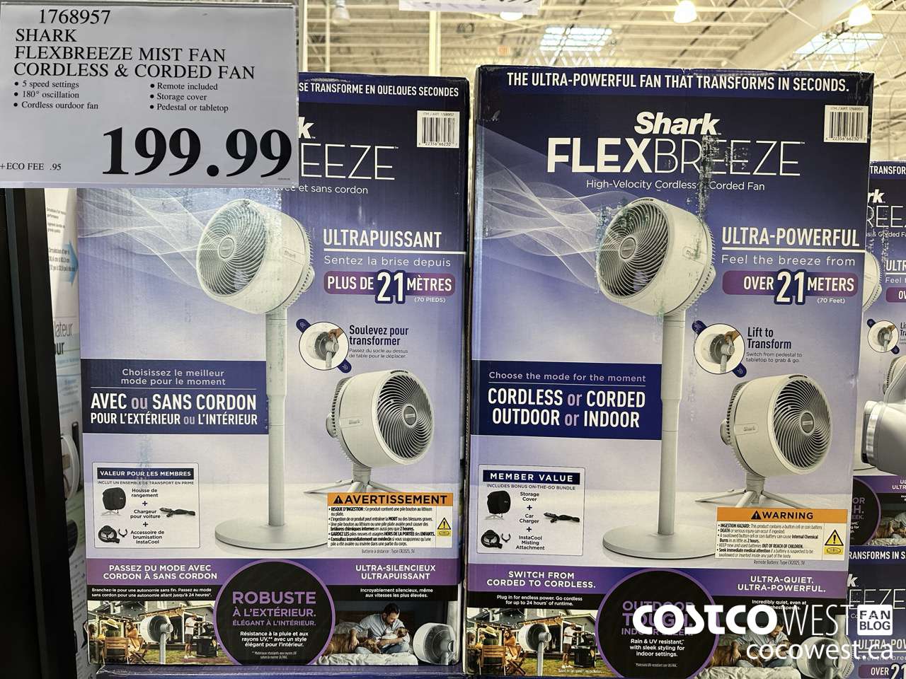 1768957 SHARK FLEXBREEZE MIST FAN CORDLESS & CORDED FAN $199.99