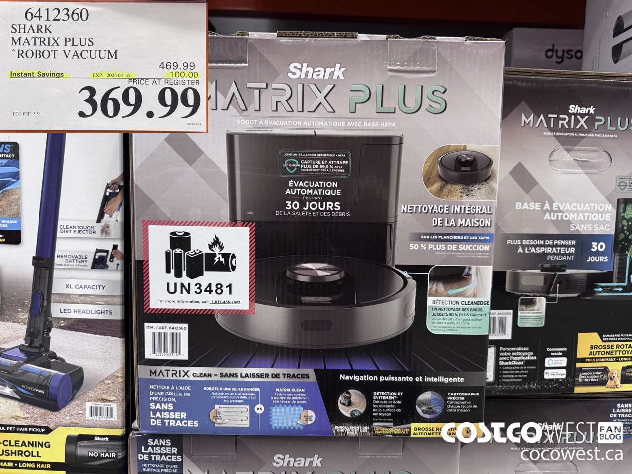 6412360 SHARK MATRIX PLUS ROBOT VACUUM ($100.00 INSTANT SAVINGS EXPIRES ON 2025-04-16) $369.99