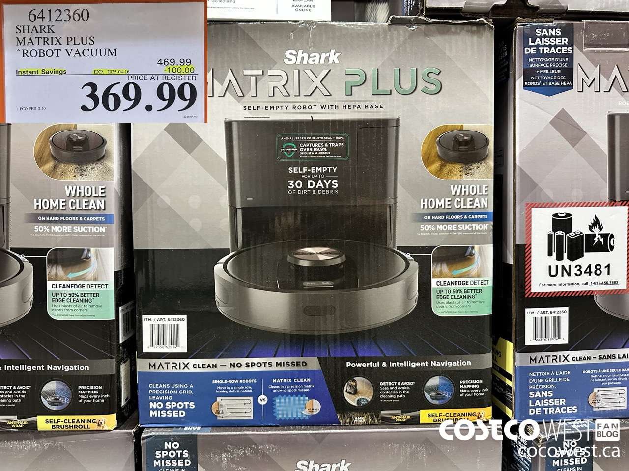 6412360 SHARK MATRIX PLUS ROBOT VACUUM ($100.00 INSTANT SAVINGS EXPIRES ON 2025-04-16) $369.99