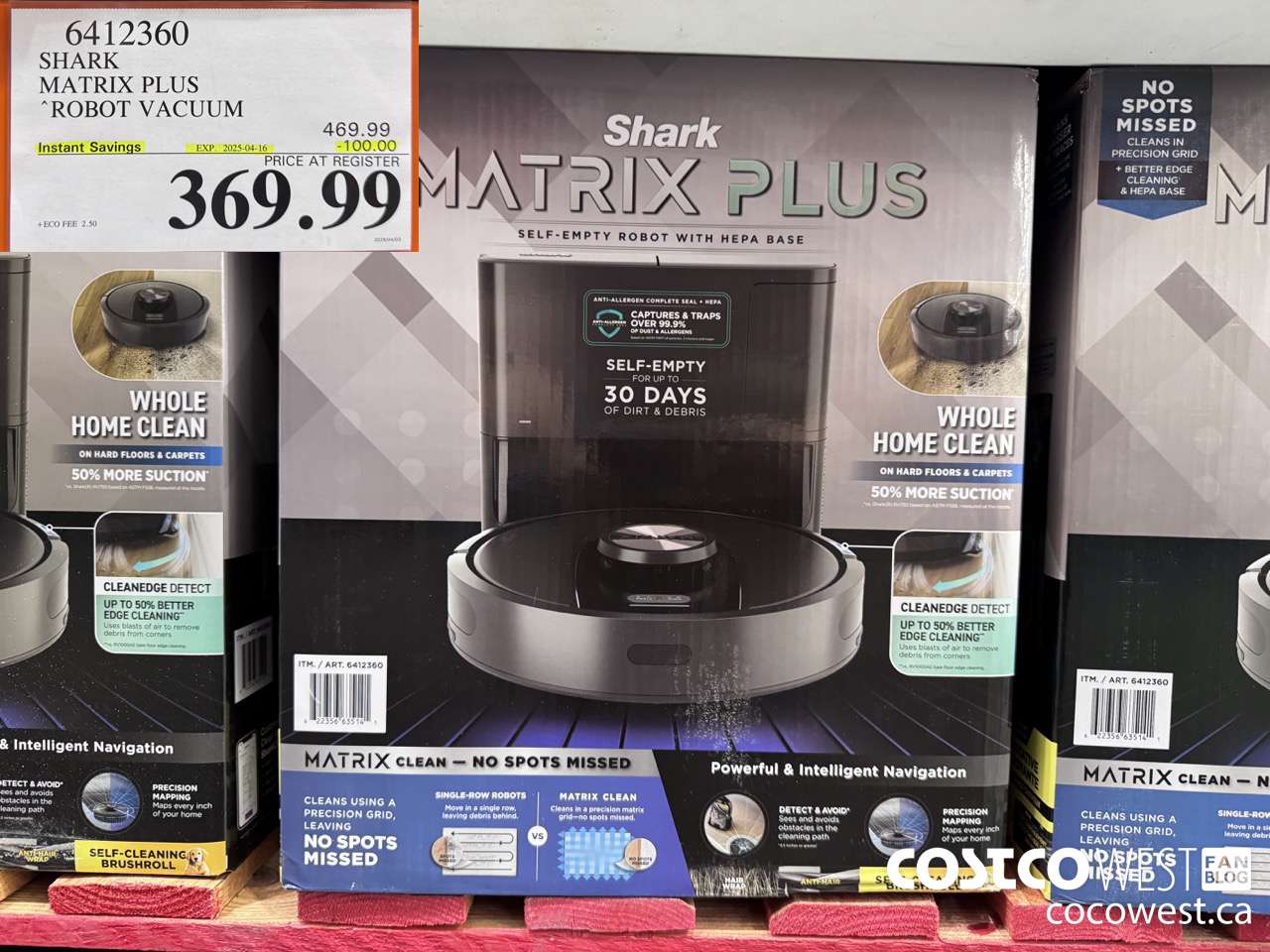 6412360 SHARK MATRIX PLUS ROBOT VACUUM ($100.00 INSTANT SAVINGS EXPIRES ON 2025-04-16) $369.99