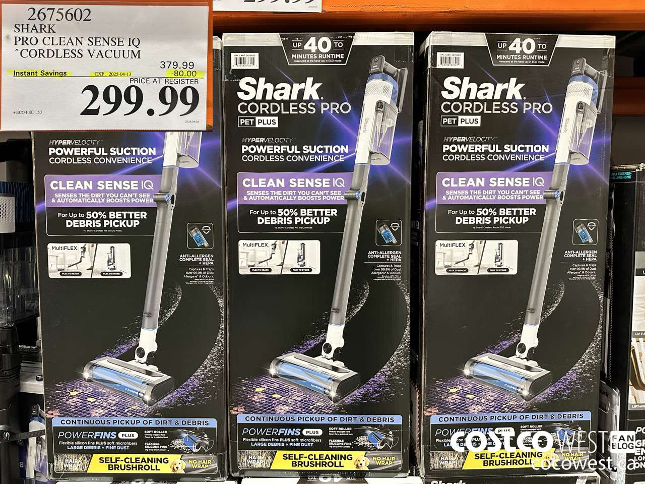 2675602 SHARK PRO CLEAN SENSE IQ CORDLESS VACUUM ($80.00 INSTANT SAVINGS EXPIRES ON 2025-04-13) $299.99