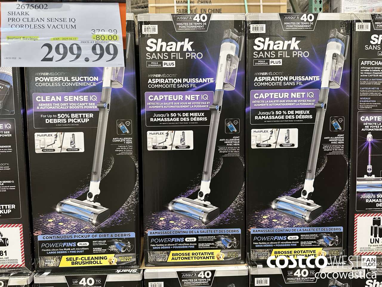 2675602 SHARK PRO CLEAN SENSE IQ CORDLESS VACUUM ($80.00 INSTANT SAVINGS EXPIRES ON 2025-04-13) $299.99