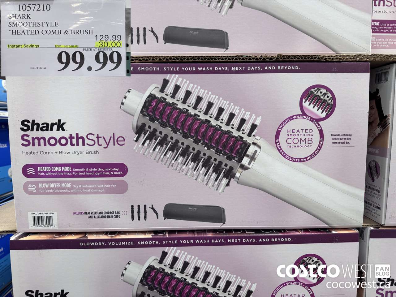 1057210 SHARK SMOOTHSTYLE HEATED COMB & BRUSH ($30.00 INSTANT SAVINGS EXPIRES ON 2025-04-09) $99.99