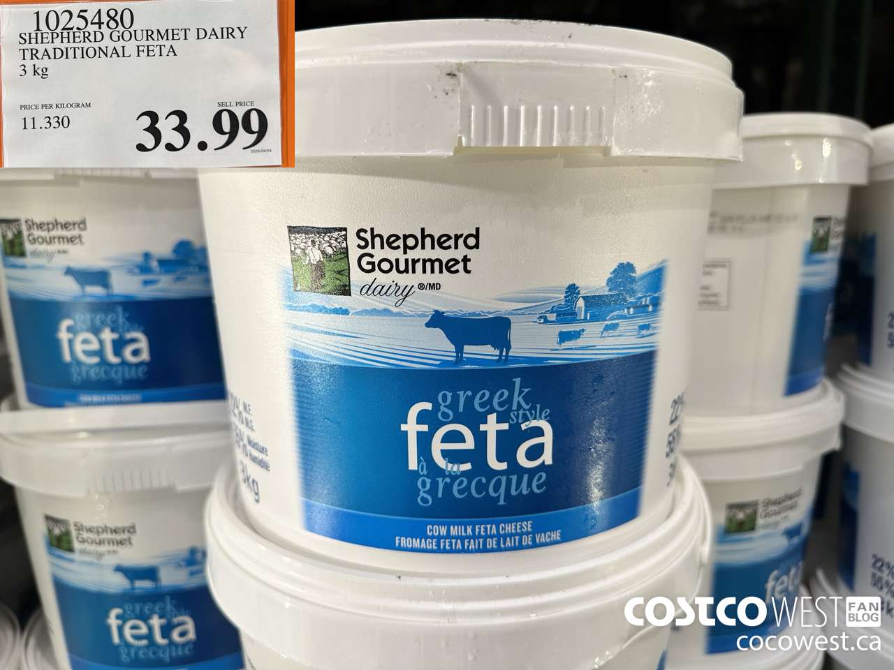 1025480 SHEPHERD GOURMET DAIRY TRADITIONAL FETA 3KG $33.99