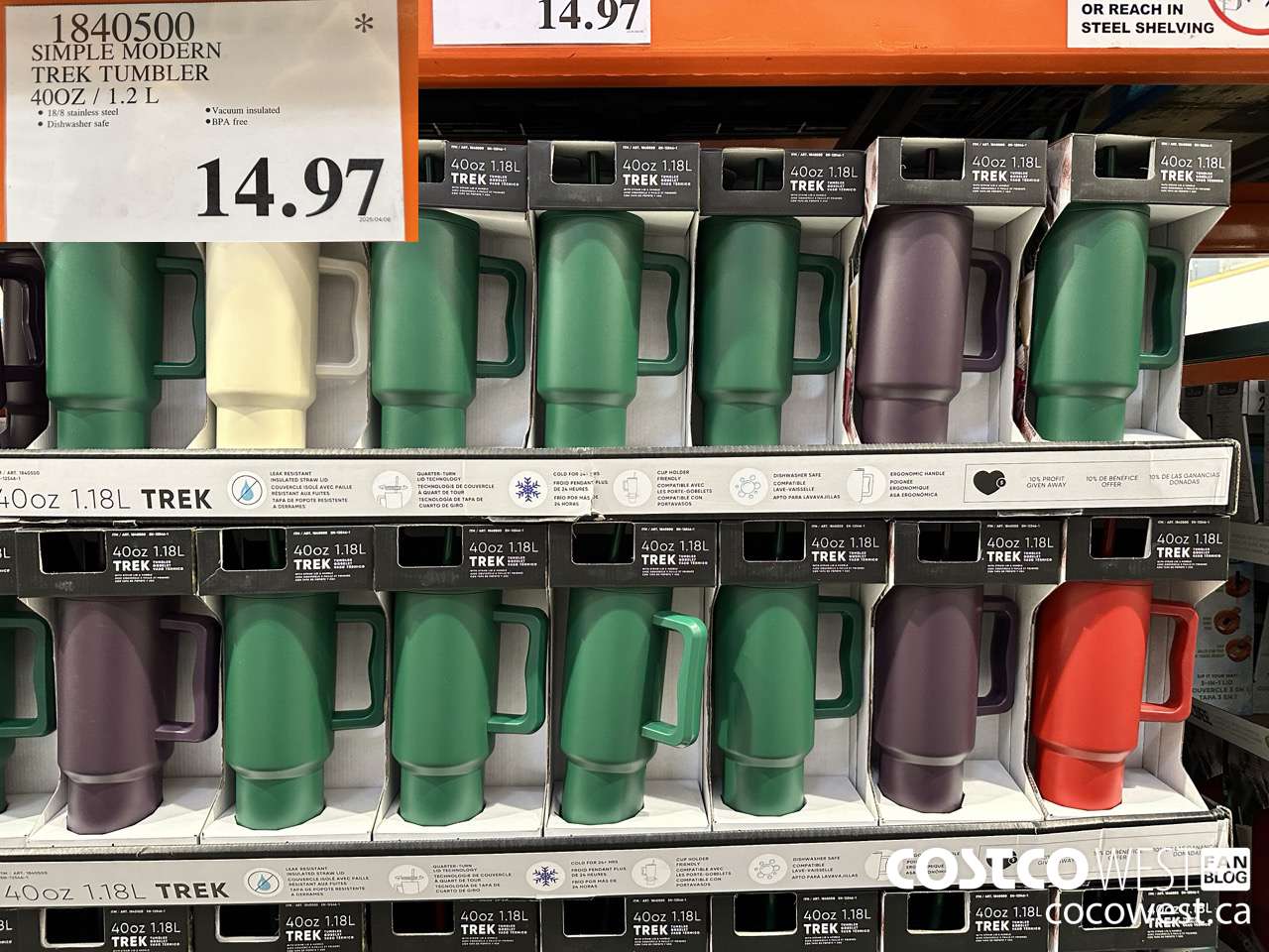 1840500 SIMPLE MODERN TREK TUMBLER 40OZ/1.2L $14.97