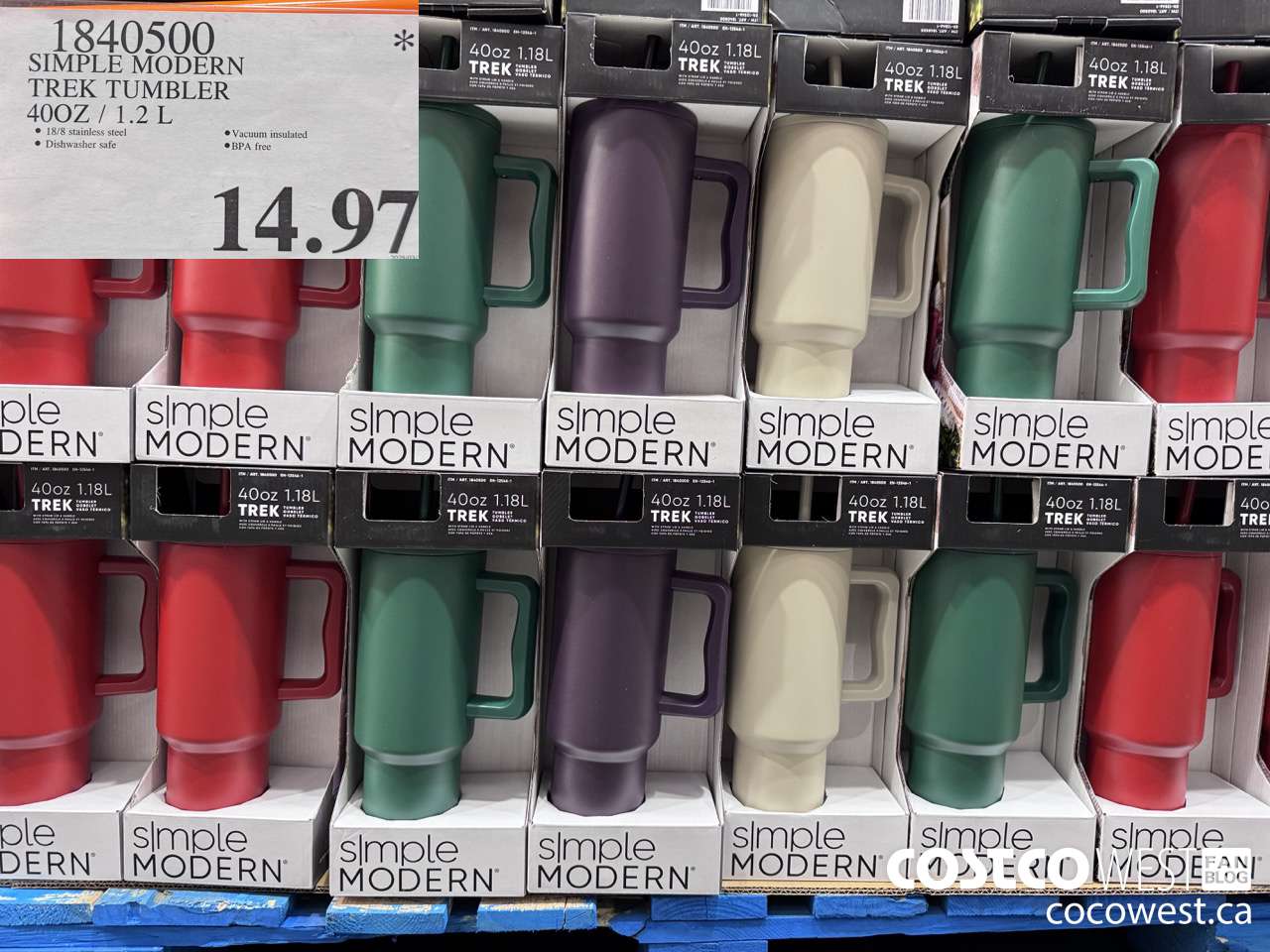 1840500 SIMPLE MODERN TREK TUMBLER 40OZ/1.2L $14.97