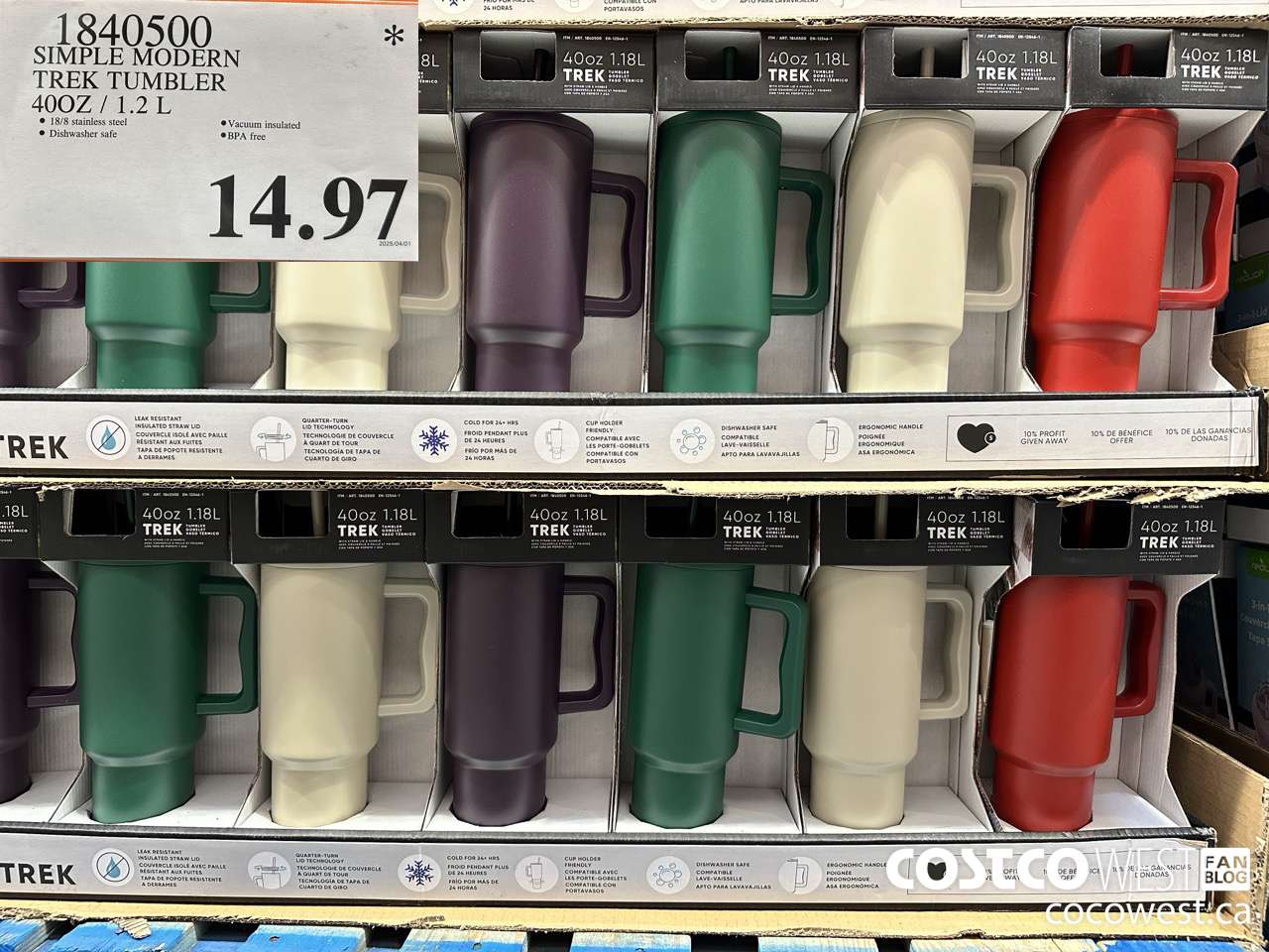 1840500 SIMPLE MODERN TREK TUMBLER 40OZ/1.2L $14.97