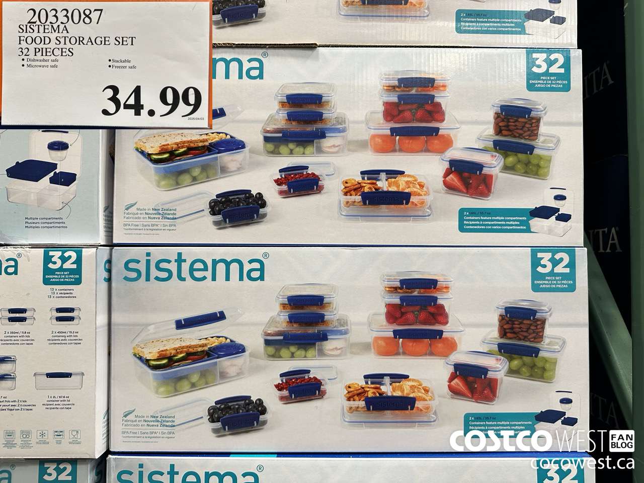 2033087 SISTEMA FOOD STORAGE SET 32 PIECES $34.99