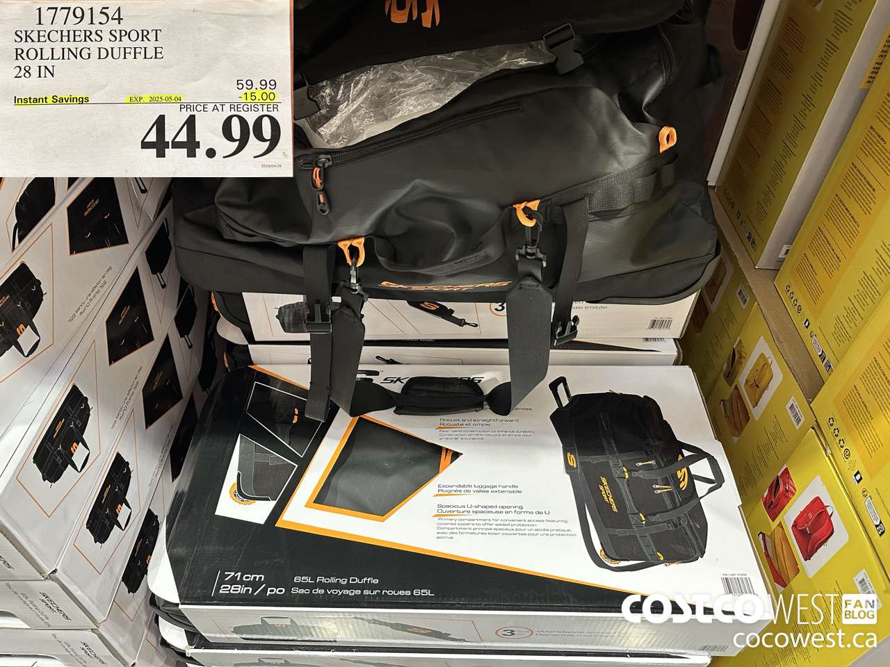 1779154 SKECHERS SPORT ROLLING DUFFLE 28 IN ($15.00 INSTANT SAVINGS EXPIRES ON 2025-05-04) $44.99