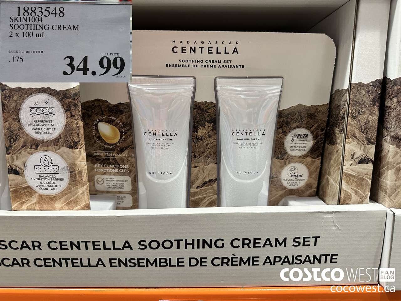 1883548 SKIN1004 SOOTHING CREAM 2 X 100ML $34.99