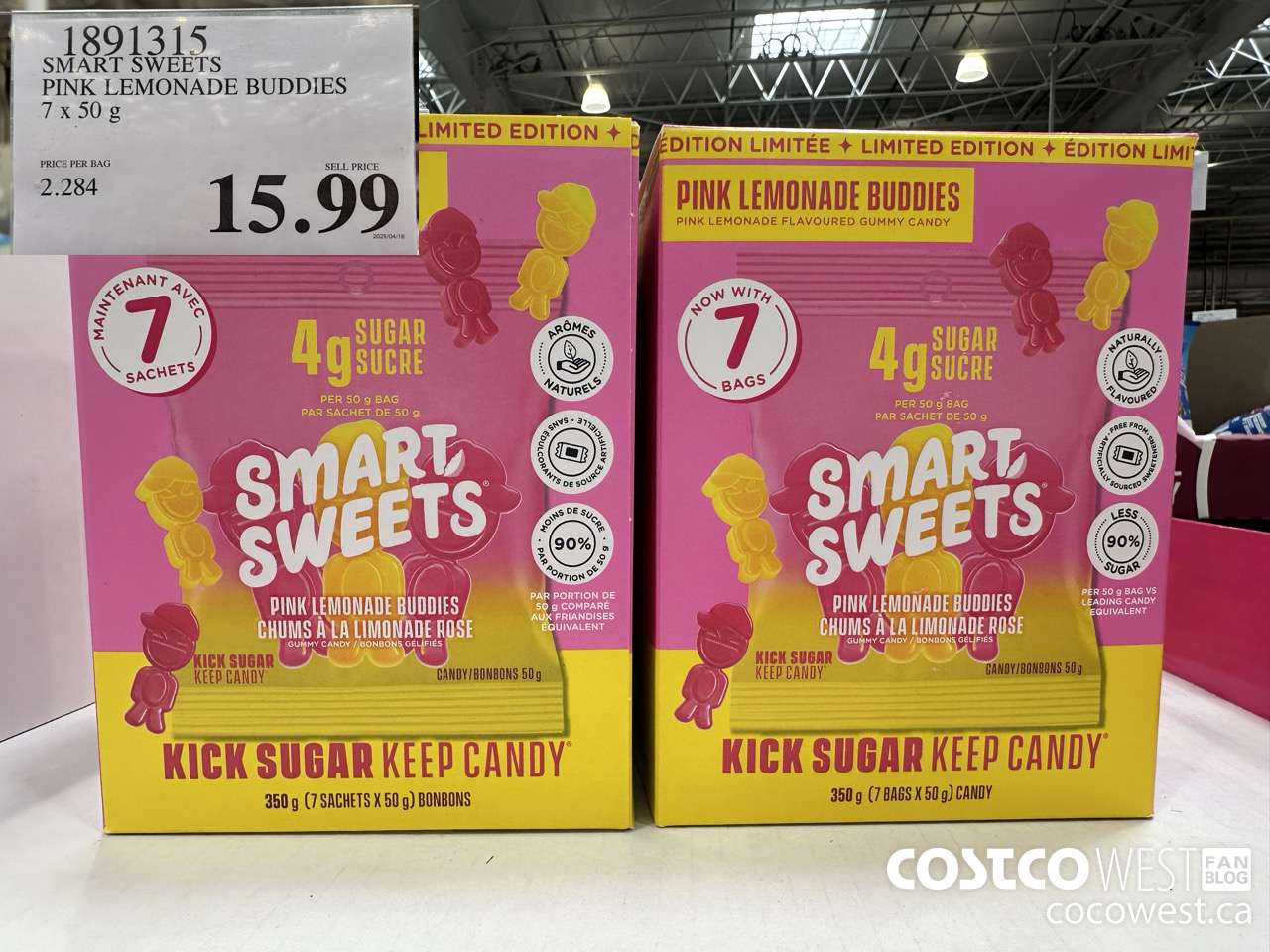 1891315 SMART SWEETS PINK LEMONADE BUDDIES 7 X 50G $15.99