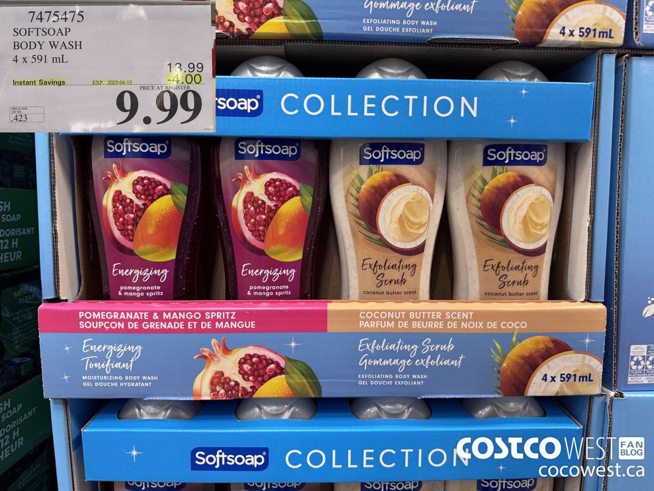 7475475 SOFTSOAP BODY WASH 4 x 591 mL ($4.00 INSTANT SAVINGS EXPIRES ON 2025-04-13) $9.99