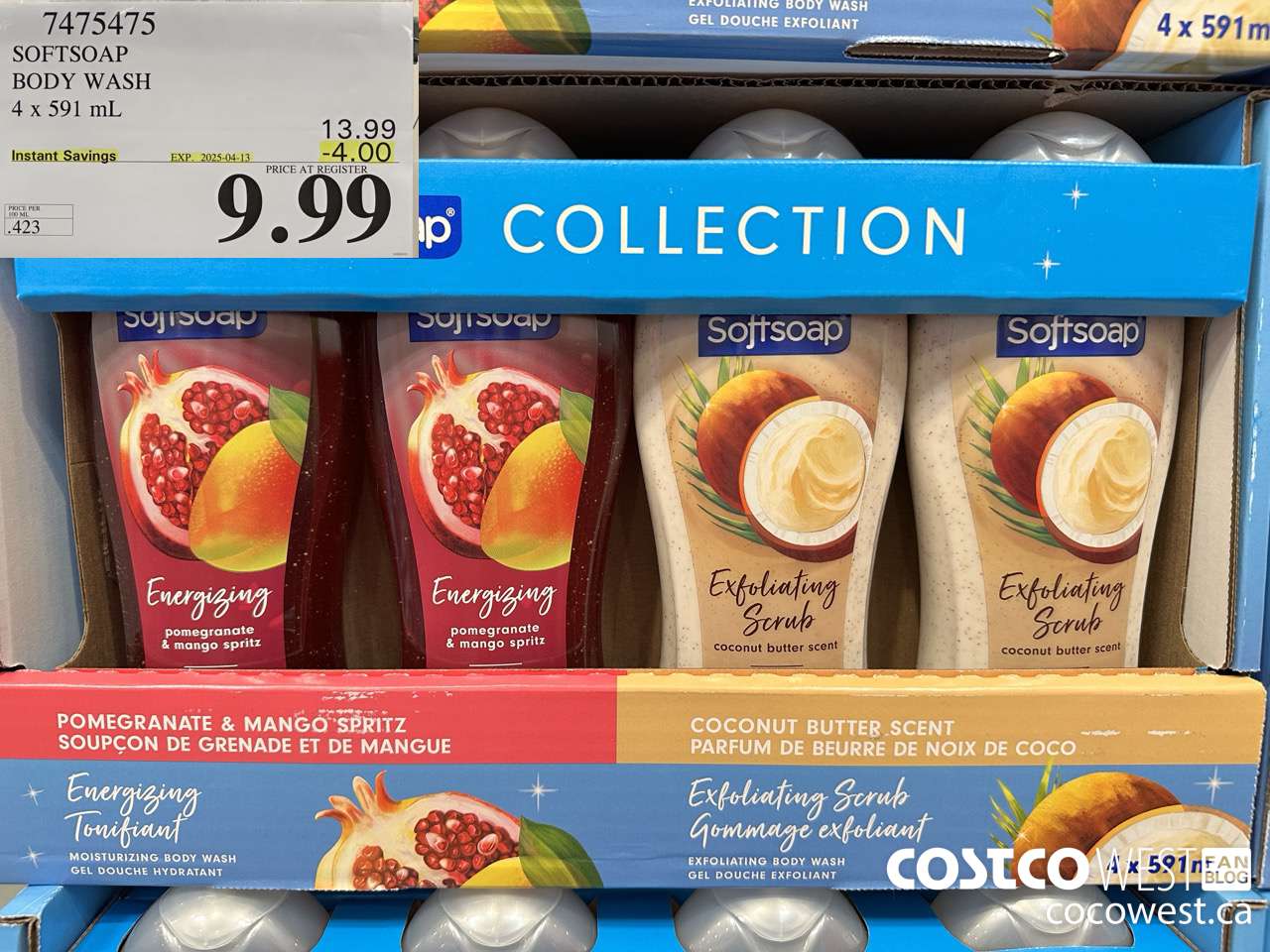 7475475 SOFTSOAP BODY WASH 4 x 591 mL ($4.00 INSTANT SAVINGS EXPIRES ON 2025-04-13) $9.99