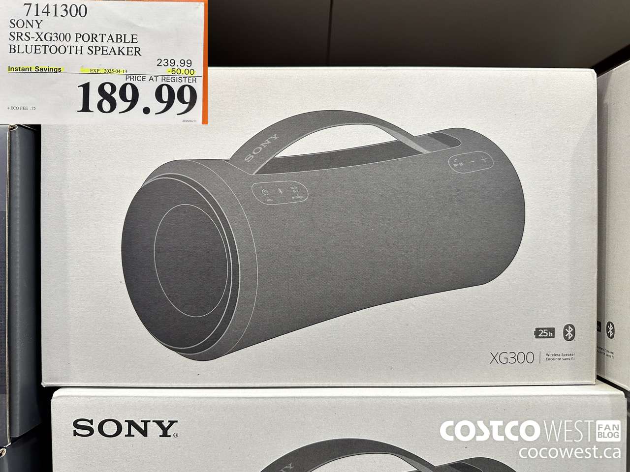 7141300 SONY SRS-XG300 PORTABLE BLUETOOTH SPEAKER ($50.00 INSTANT SAVINGS EXPIRES ON 2025-04-13) $189.99