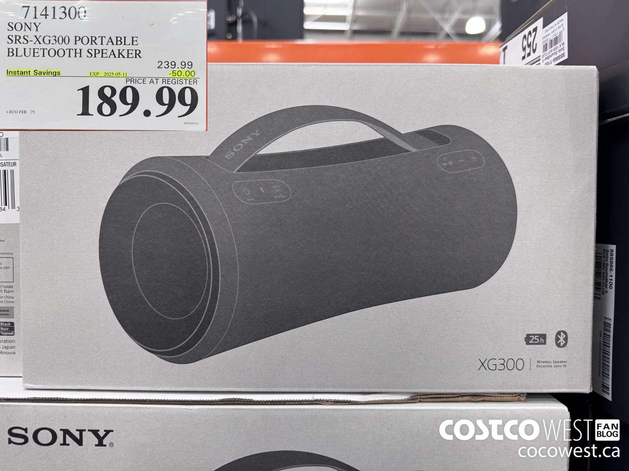 7141300 SONY SRS-XG300 PORTABLE BLUETOOTH SPEAKER ($50.00 INSTANT SAVINGS EXPIRES ON 2025-05-11) $189.99