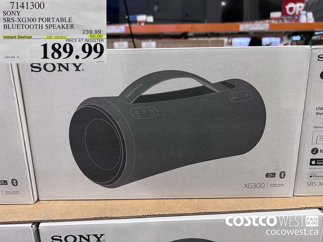 7141300 SONY SRS-XG300 PORTABLE BLUETOOTH SPEAKER ($50.00 INSTANT SAVINGS EXPIRES ON 2025-05-11) $189.99