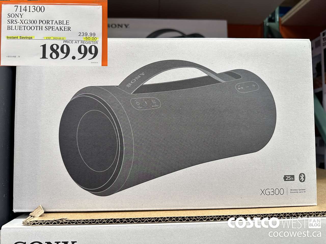 7141300 SONY SRS-XG300 PORTABLE BLUETOOTH SPEAKER ($50.00 INSTANT SAVINGS EXPIRES ON 2025-05-11) $189.99