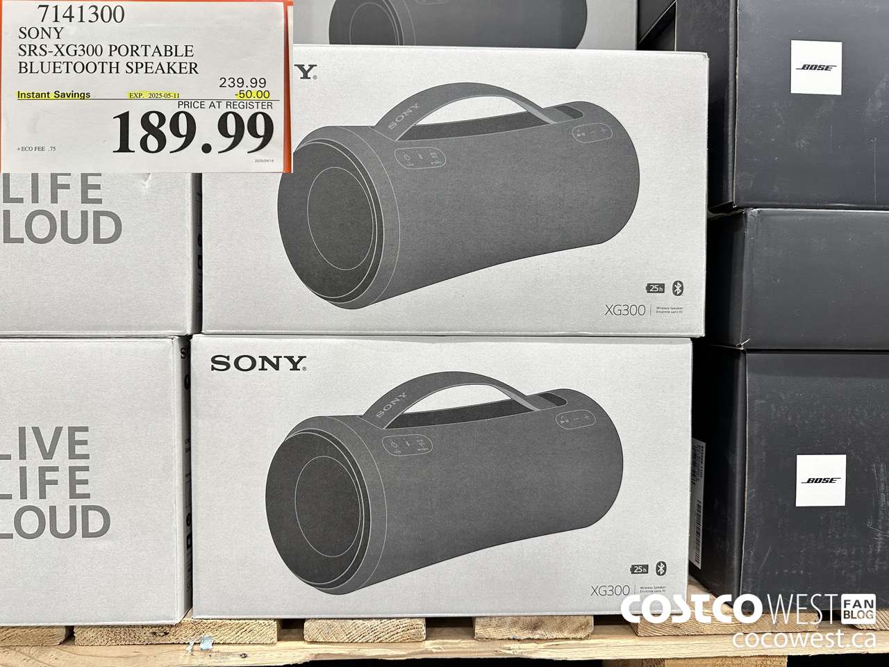 7141300 SONY SRS-XG300 PORTABLE BLUETOOTH SPEAKER ($50.00 INSTANT SAVINGS EXPIRES ON 2025-05-11) $189.99