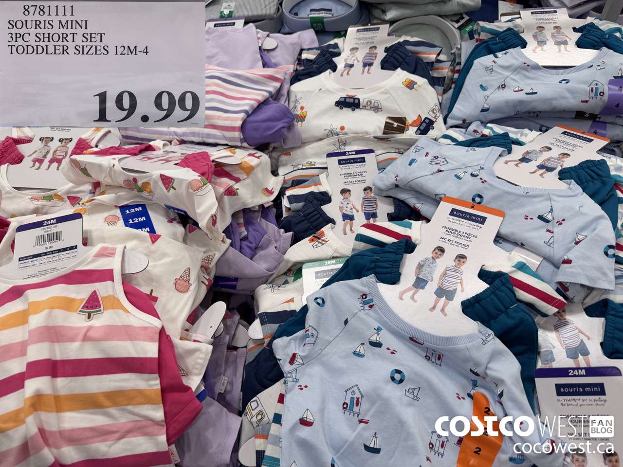 8781111 SOURIS MINI 3PC SHORT SET TODDLER SIZES 12M-4 $19.99