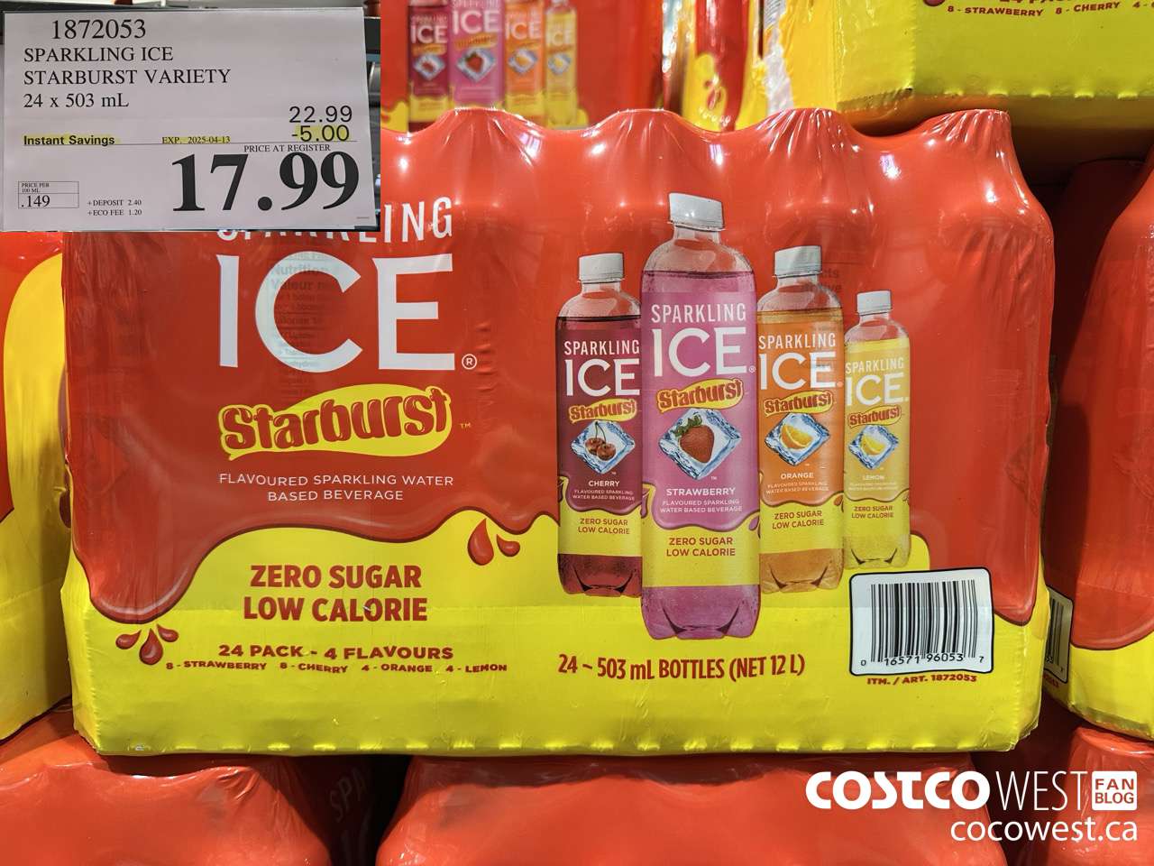 1872053 SPARKLING ICE STARBURST VARIETY 24 X 503ML ($5.00 INSTANT SAVINGS EXPIRES ON 2025-04-13) $17.99