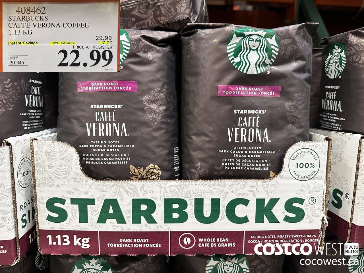 408462 STARBUCKS VERONA 1.13 KG ($7.00 INSTANT SAVINGS EXPIRES ON 2025-04-13) $22.99