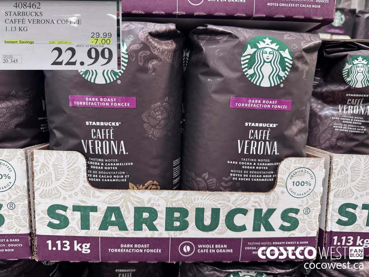 408462 STARBUCKS VERONA 1.13 KG ($7.00 INSTANT SAVINGS EXPIRES ON 2025-05-11) $22.99