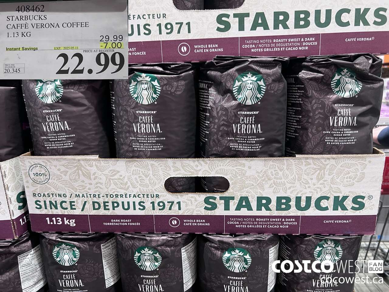 408462 STARBUCKS VERONA 1.13 KG ($7.00 INSTANT SAVINGS EXPIRES ON 2025-05-11) $22.99