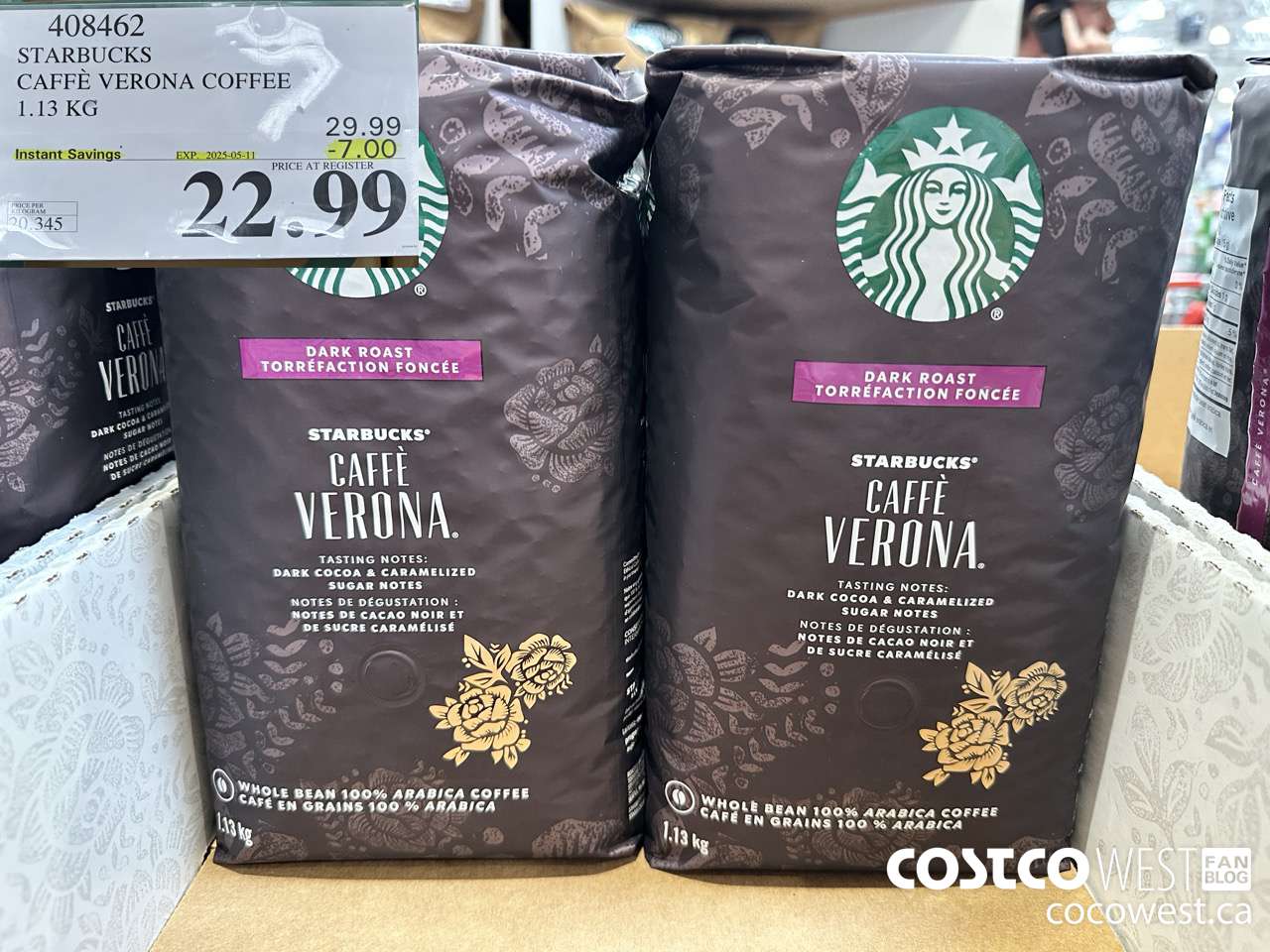 408462 STARBUCKS VERONA 1.13 KG ($7.00 INSTANT SAVINGS EXPIRES ON 2025-05-11) $22.99