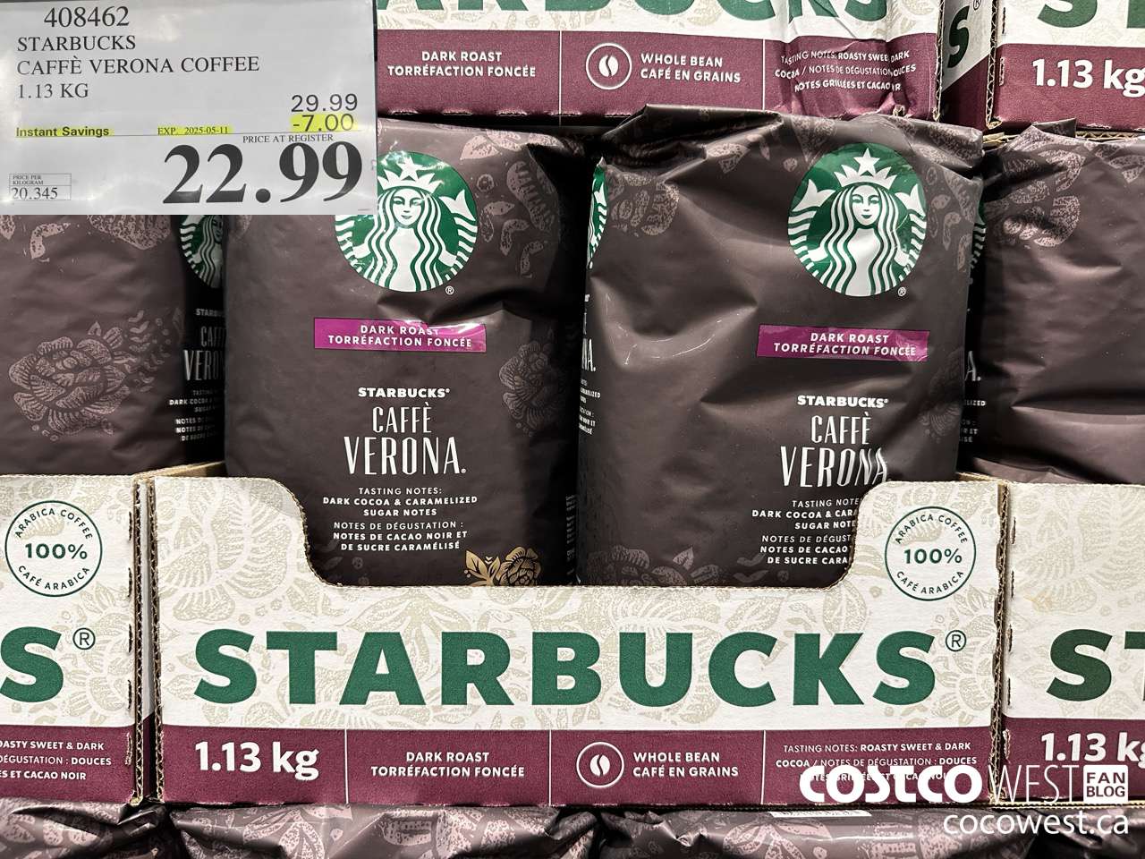 408462 STARBUCKS VERONA 1.13 KG ($7.00 INSTANT SAVINGS EXPIRES ON 2025-05-11) $22.99