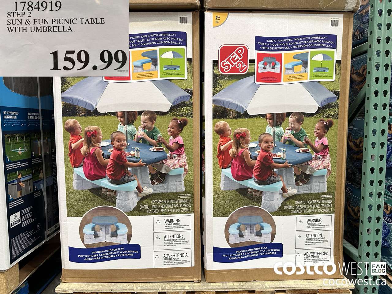 1784919 STEP 2 SUN & FUN PICNIC TABLE WITH UMBRELLA $159.99