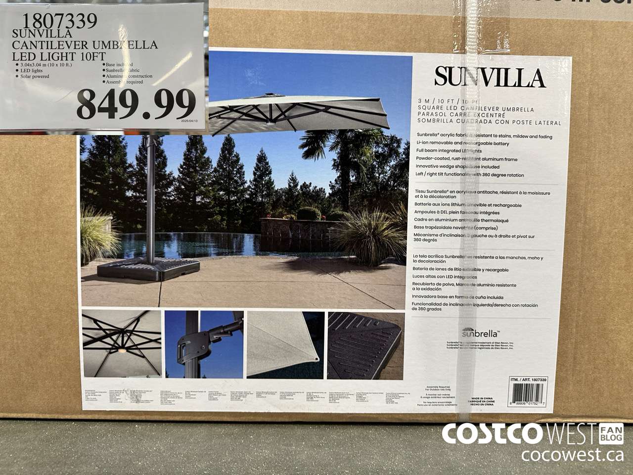 1807339 SUNVILLA CANTILEVER UMBRELLA LED LIGHT 10FT $849.99