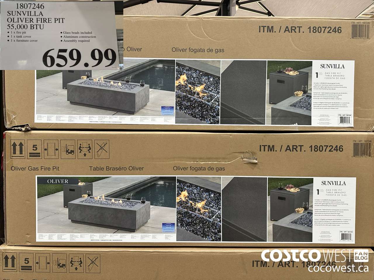 1807246 SUNVILLA OLIVER FIRE PIT 55,000 BTU $659.99