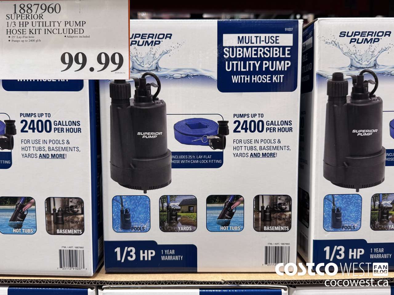 1887960 SUPERIOR 1/3 HP UTILITY PUMP HOSE KIT INCLUDED $99.99