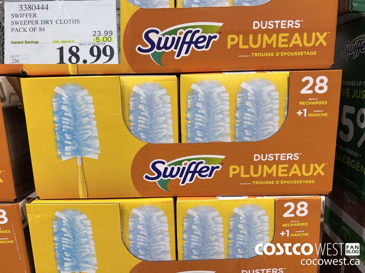 3380444 SWIFFER SWEEPER DRY CLOTHS PACK OF 84 ($5.00 INSTANT SAVINGS EXPIRES ON 2025-04-27) $18.99