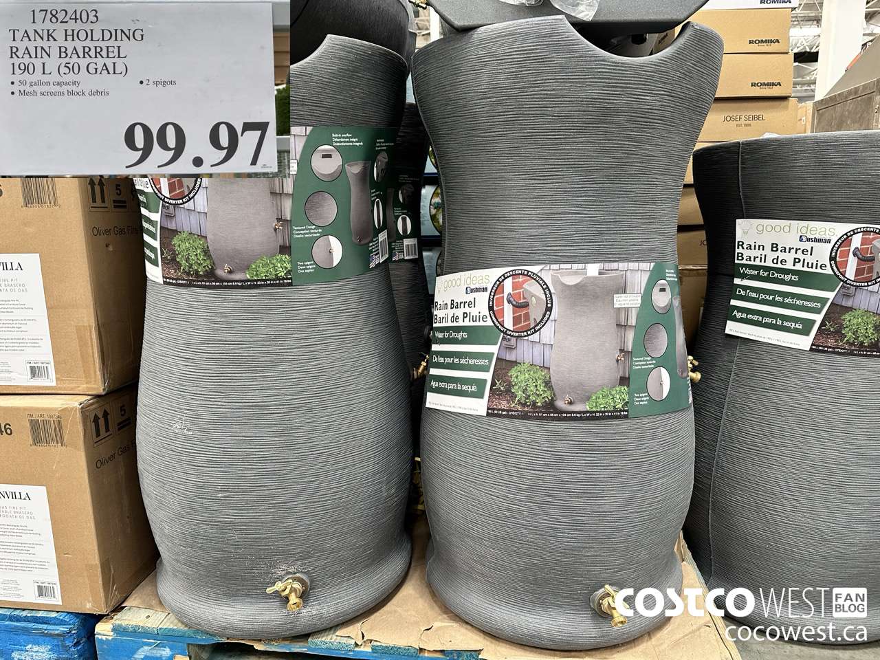 1782403 TANK HOLDING RAIN BARREL 50 GL $99.97