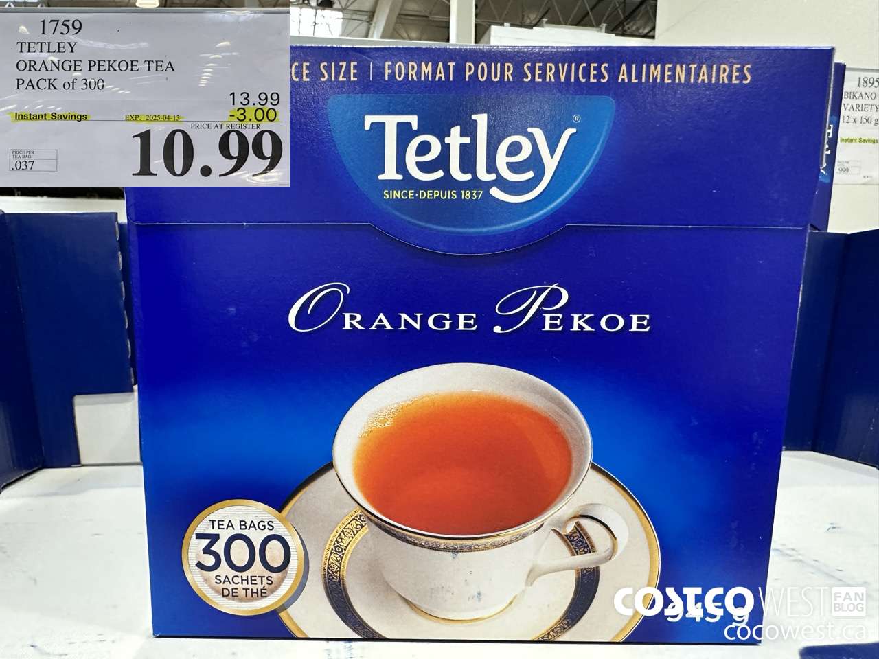 1759 TETLEY ORANGE PEKEO TEA PACK OF 300 ($3.00 INSTANT SAVINGS EXPIRES ON 2025-04-13) $10.99