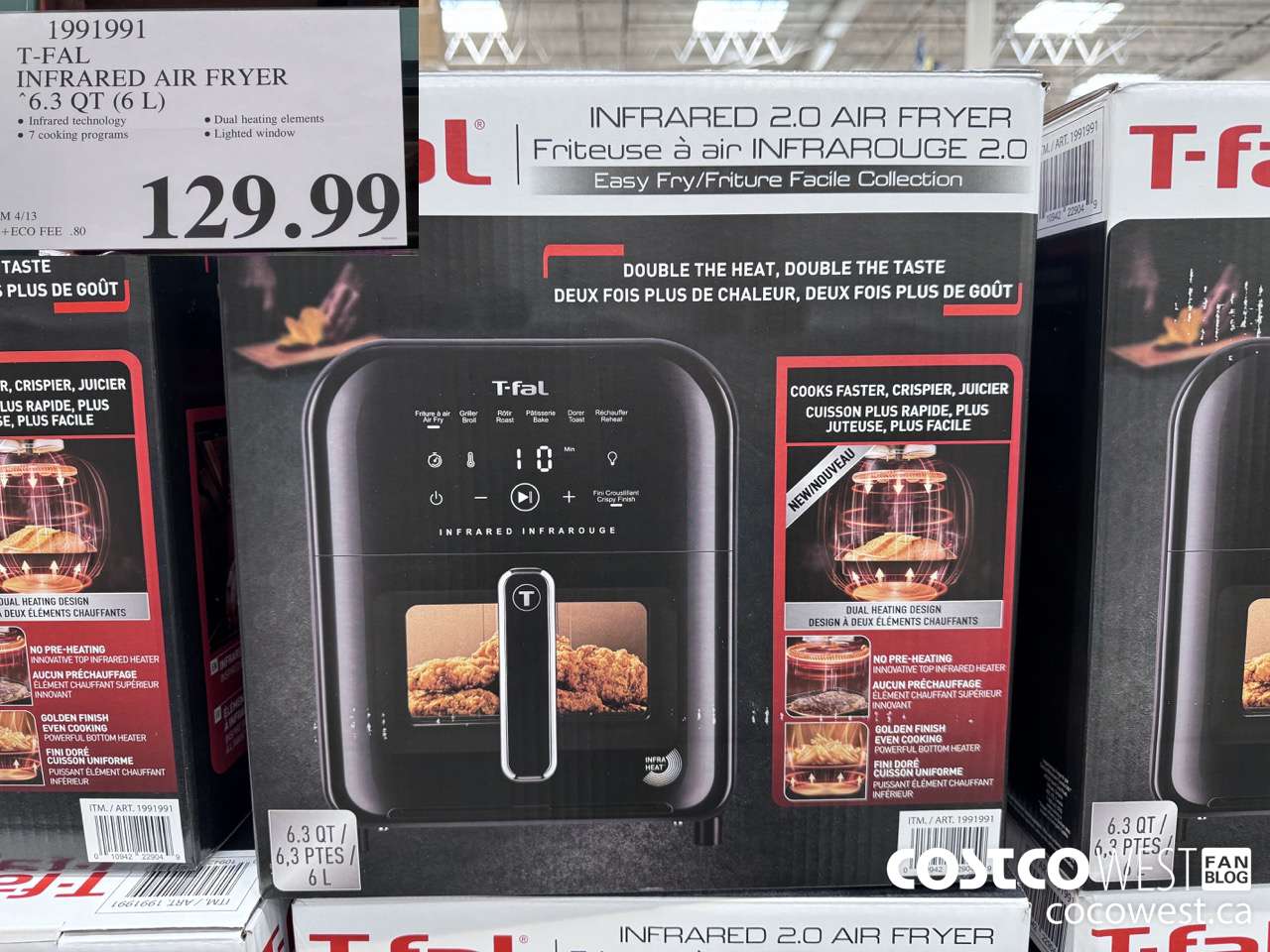 1991991 T-FAL INFRARED AIR FRYER 6.3QT (6L) $129.99